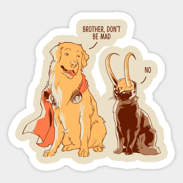 Brother don't be mad Sticker by studioyumie